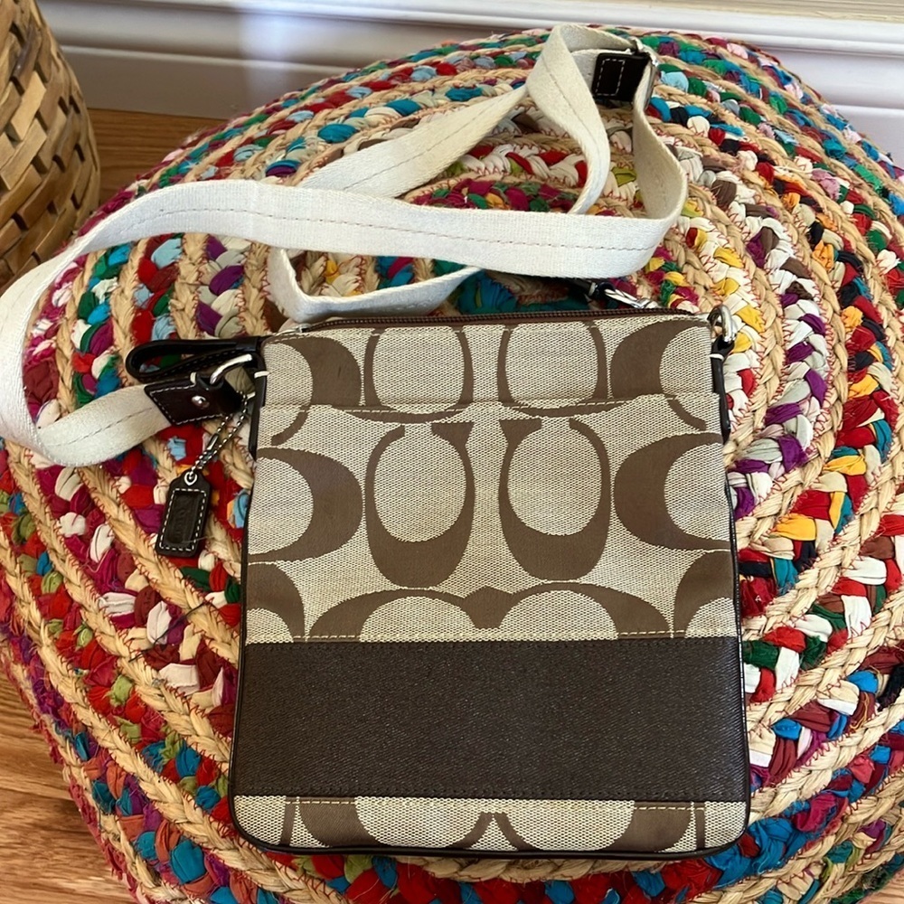 Coach Brown and Cream Crossbody Bag
